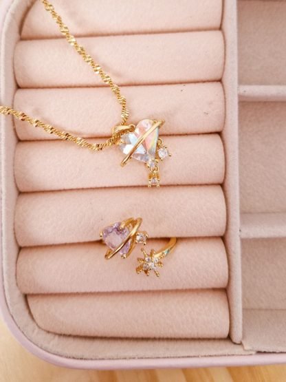 SET CORAZON SATURNO BLANCO